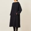 Women Eskandar | Side Panelled Scoop Neck Dress Navydark