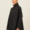 Women Eskandar | Side Panelled Shirt With Double Stand Collar-Long Black