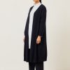 Women Eskandar | Knitted A-Line Cardigan Coat Navydark