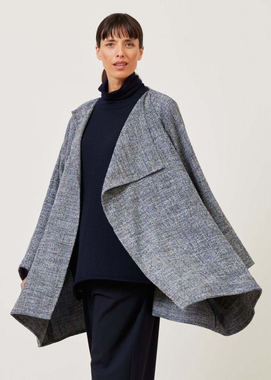 Women Eskandar | Jacket Coat-Long Plus Bluemix