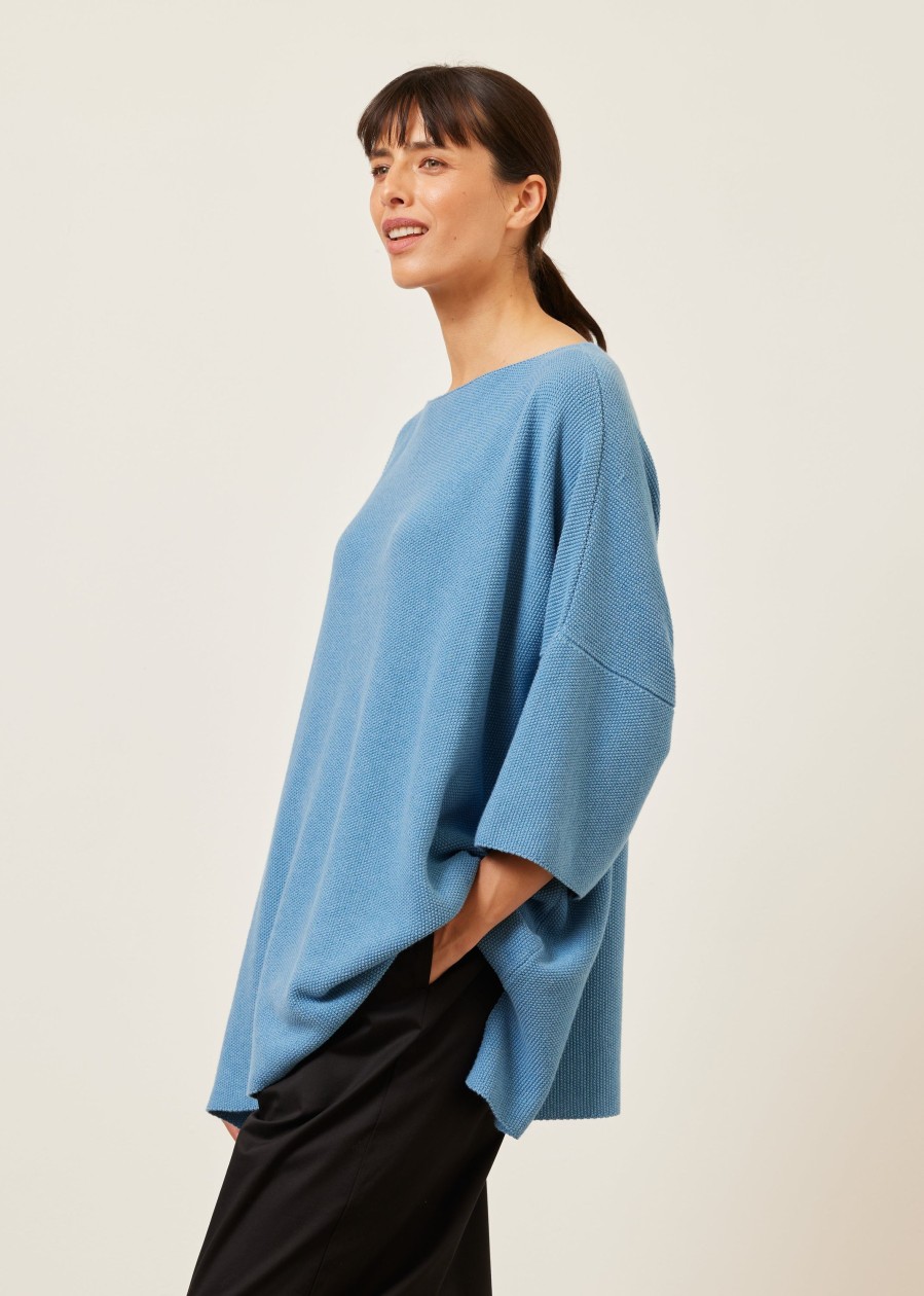 Women Eskandar | Square 3/4 Sleeve Sweater-Long Darkwoad