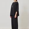 Women Eskandar | 3/4 Sleeve Bateau Neck Tunic-Long Black