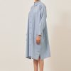 Women Eskandar | Wide A-Line Shirt Dress With Collar Skydark