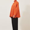 Women Eskandar | Slim A-Line Two Collar Shirt With Stepped Insert-Long Burntorange