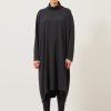 Women Eskandar | Smaller Front Larger Back Scrunch Neck Knit Dress Coal