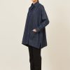 Women Eskandar | Wide A-Line Shirt Jacket With Collar-Long Plus Jeandark