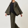 Women Eskandar | Small Jacket Coat-Mid Plus Darkmoss