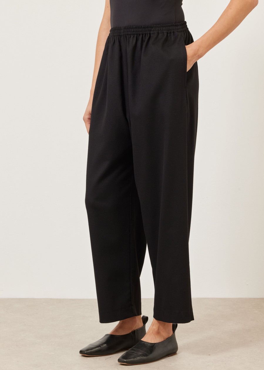 Women Eskandar | Longer Japanese Trouser Black