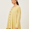 Women Eskandar | Smaller Front Larger Back Round Neck Knit Cardigan-Long Chamomile