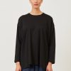 Women Eskandar | A-Line Long Sleeve Round Neck-Long Black