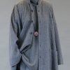 Women Eskandar | Wide Mandarin Jacket-Long Derbygrey