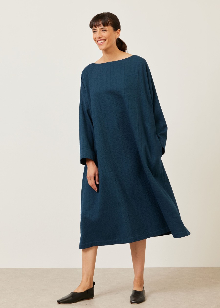 Women Eskandar | Imperial Scoop Neck Dress Darkteal