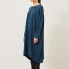 Women Eskandar | Smaller Front Larger Back Round Neck Knit Dress Tealdark