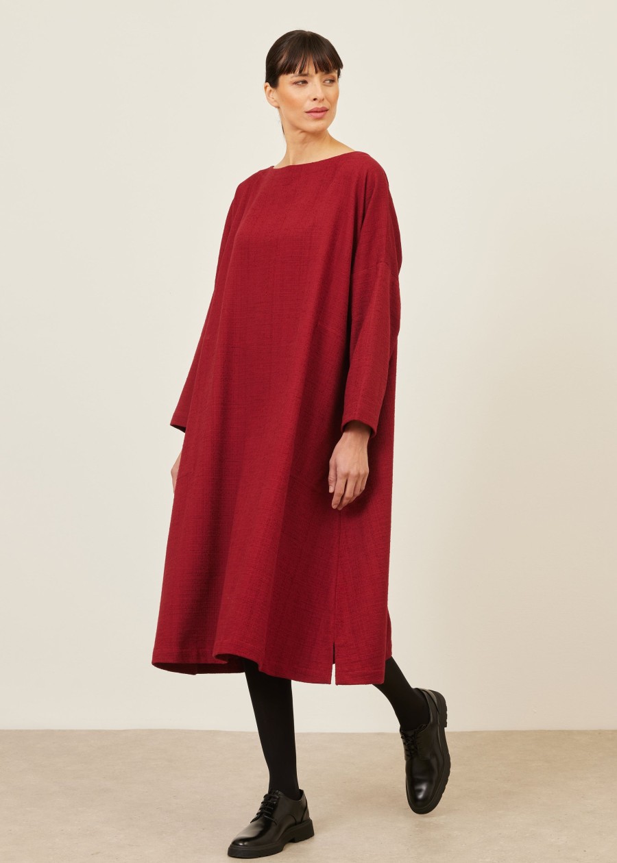 Women Eskandar | Imperial Scoop Neck Dress Tibetan Red