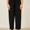 Women Eskandar | Longer Japanese Trouser With Ankle Slits Black