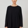 Women Eskandar | A-Line Bateau Neck Sweater-Long Black