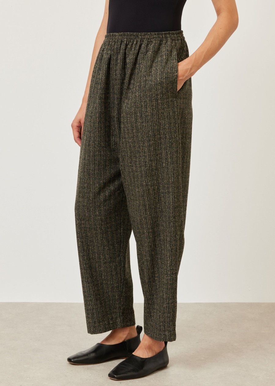 Women Eskandar | Longer Japanese Trouser Darkmoss