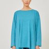 Women Eskandar | Side Panelled A-Line Bateau Neck Sweater-Long Darkturquoise