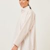 Women Eskandar | Slim A-Line Shirt With Double Stand Collar And Stepped Insert-Long Rosepowder