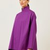 Women Eskandar | Side Panelled Shirt With Double Stand Collar-Long Darkfuchsia