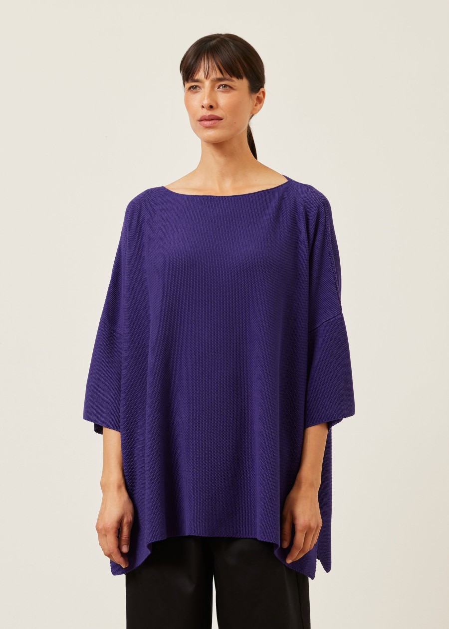 Women Eskandar | Square 3/4 Sleeve Sweater-Long Tincture