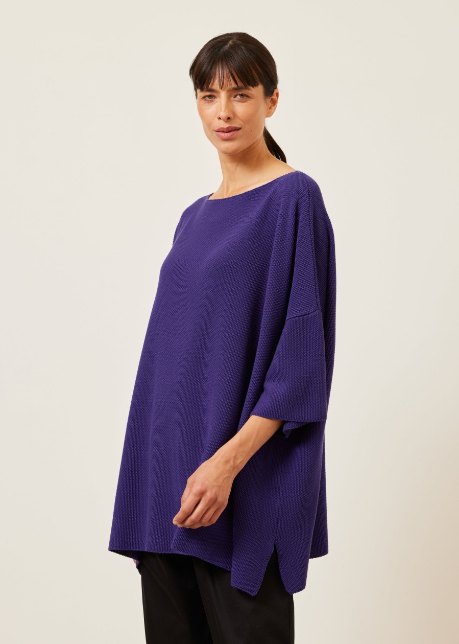 Women Eskandar | Square 3/4 Sleeve Sweater-Long Tincture