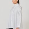 Women Eskandar | Slim A-Line Two Collar Shirt With Step Insert-Long White