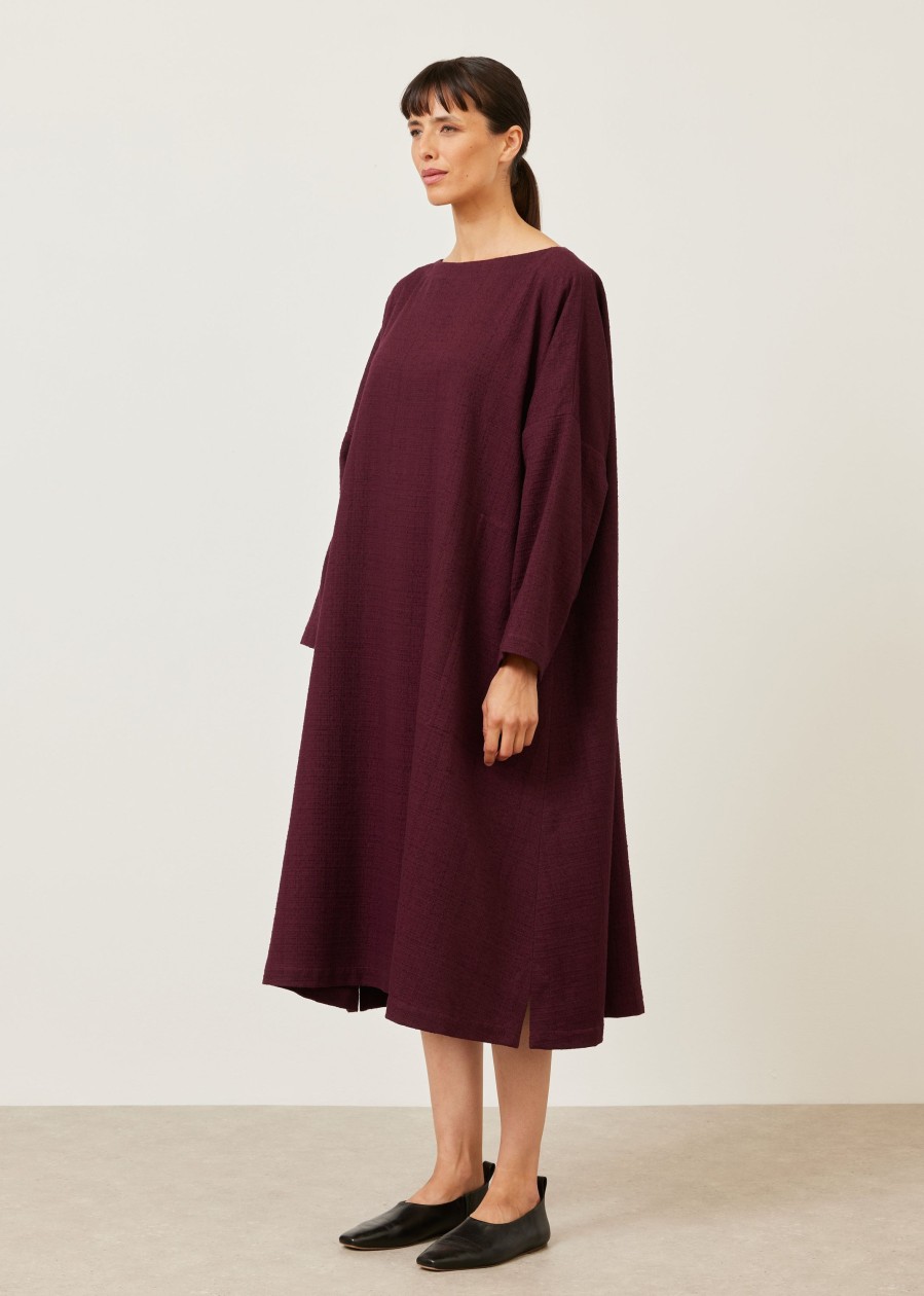 Women Eskandar | Imperial Scoop Neck Dress Cochineal