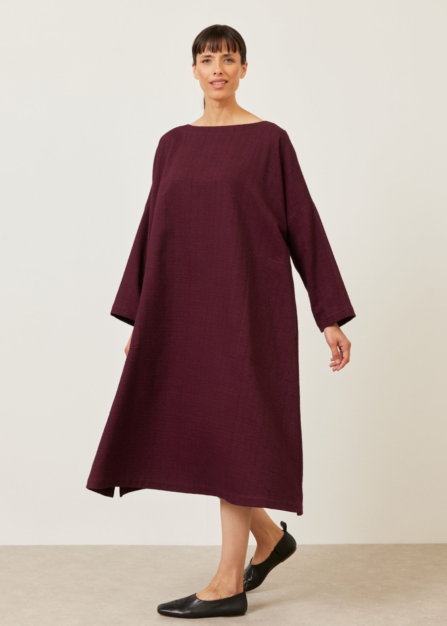 Women Eskandar | Imperial Scoop Neck Dress Cochineal