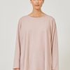 Women Eskandar | Side Panelled A-Line Bateau Neck Sweater-Long Rosepowder