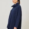 Women Eskandar | Knitted Monks Top-Long Navy