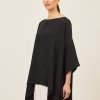 Women Eskandar | Dps Scoop Neck 3/4 Sleeve Top-Long Black