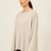 Women Eskandar | Side Panel A-Line Bateau Neck Sweater-Mid Plus Cloud