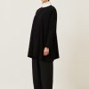 Women Eskandar | Side Panelled Cardigan-Long Plus Black