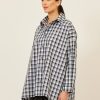 Women Eskandar | Wide A-Line Shirt With Collar-Long Bluemix